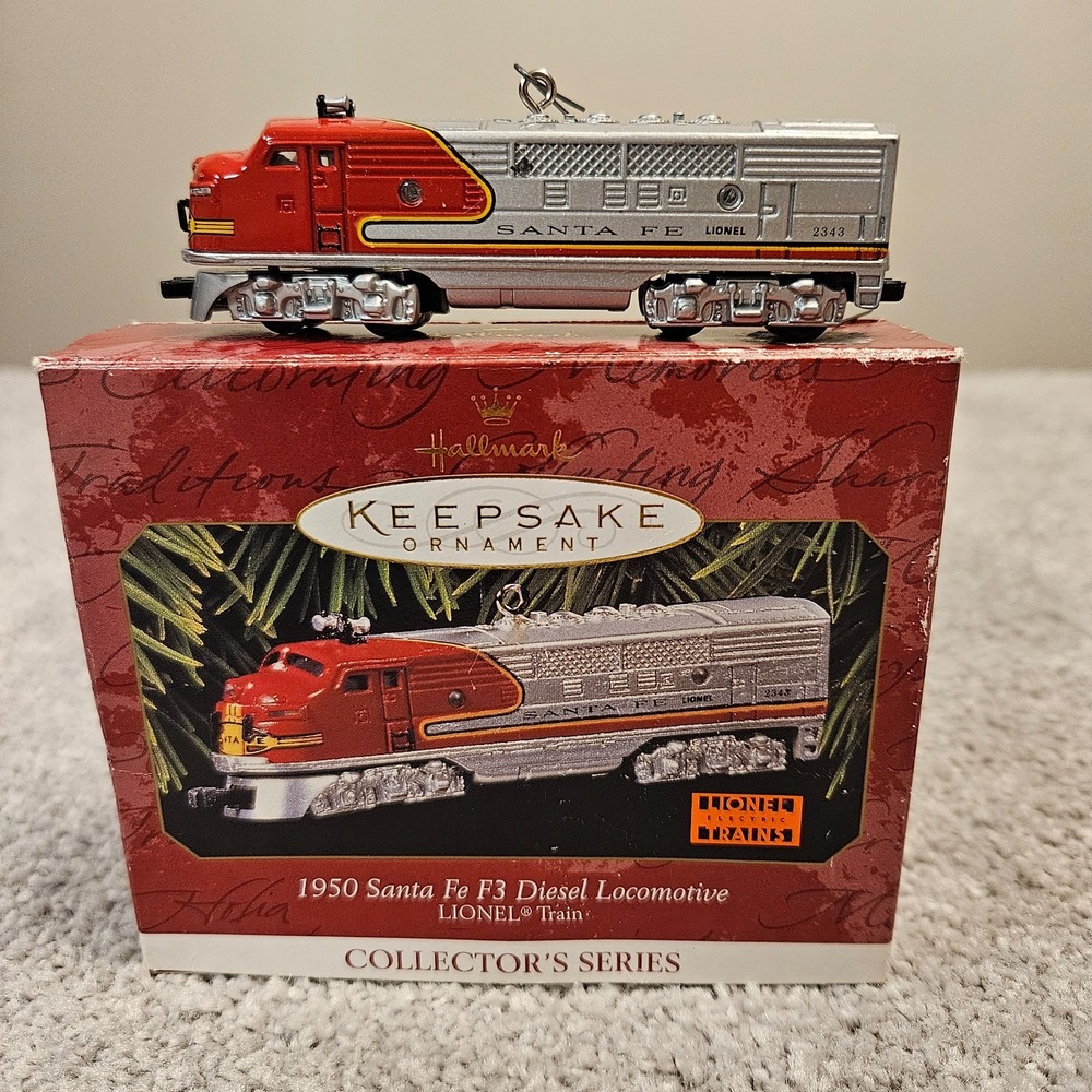 1997 Hallmark Keepsake Ornament~1950 Santa Fe F3 Diesel Locomotive~2nd In Series